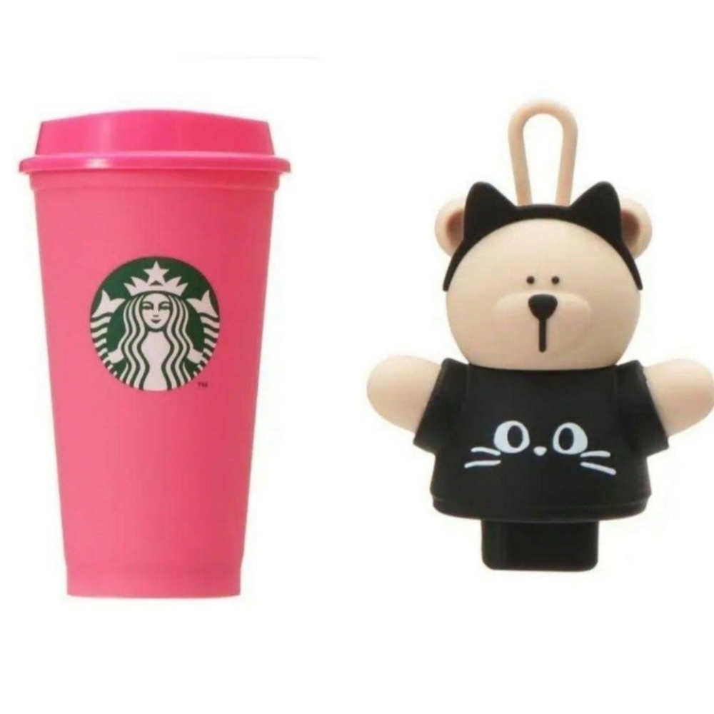 Starbucks Japan 2023 Halloween Pink Reusable Cup w/Drink Stopper